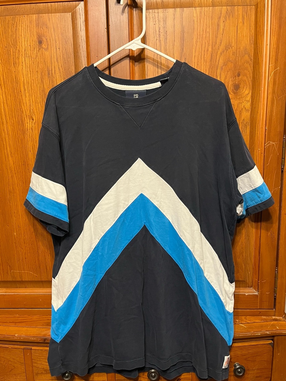 Scotch & Soda Navy Tee with White and Blue Chevron